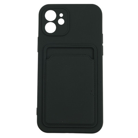 Husa protectie Flippy cu suport card compatibila cu Apple iPhone 12 Mini Negru