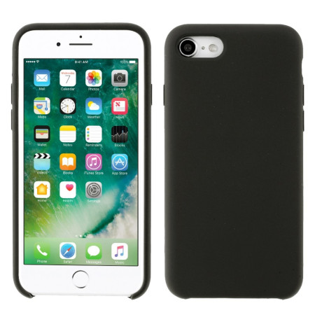 Husa protectie compatibila cu Apple iPhone 7/8/SE 2020 Liquid Silicone Case Negru