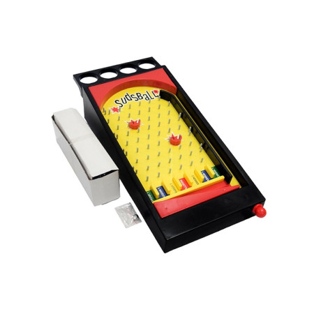 Joc de societate Pinball cu pahare pentru shoturi Flippy, 40 x 17,7 cm, galben