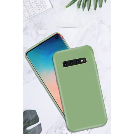 Husa protectie Flippy compatibila cu Samsung Galaxy S10 E Liquid Silicone Case Verde inchis