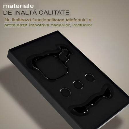 Husa Metalica Compatibila cu iPhone 15 Pro, Protectie pentru Colturile Telefonului si Camera, Lentile pentru Obiective, Aliaj, Antisoc, Antizgariere, Negru