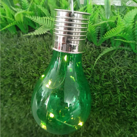 Lampa Solara LED Decorativa sub forma de Bulb, pentru exterior, suspendata, IP65, Ultron Verde, Flippy