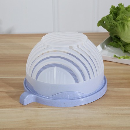 Bol Feliator pentru Salata, Flippy, Castron Multifunctional pentru Legume si Fructe, pentru Spalat si Taiat Legumele, cu Scurgere si Tocator, Ergonomic, Protectie pentru Maini, 21x18.5x11.5 cm, Mov