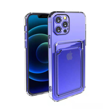 Husa protectie Flippy cu suport card compatibila cu Apple iPhone XR Transparent