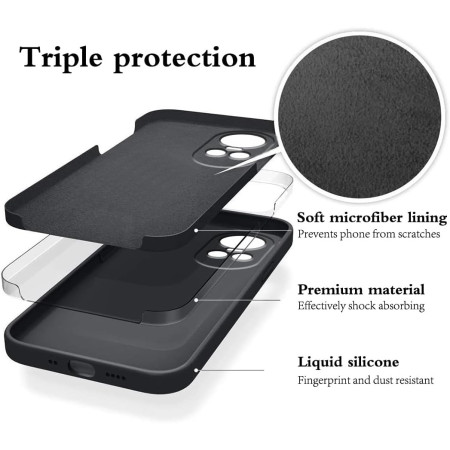 Husa de Protectie, Flippy, pentru Oppo Reno 10 5G, Liquid Silicone, cu Microfibra pe Interior, Protectie Antisoc, Compatibil Incarcare Wireless, Negru