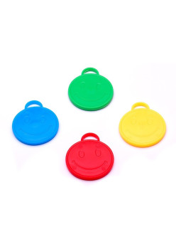 Set 4 Greutati pentru Baloanele cu Heliu, Flippy, 32 grame, 8 grame Fiecare, Plastic, Forma Smiley Face, Multicolor