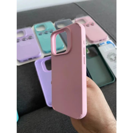 Husa Apple iPhone 14 Pro, Flippy, din Silicon Lichid, Interior din Microfibra, Lentile Fosforescente de Protectie Camera, Anti Amprenta, Rezistenta la Socuri, Roz