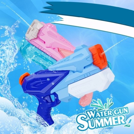 Pistol cu Apa pentru Copii, Rezervor, Pentru Piscina/Plaja, Flippy, 6ani+,  3 duze, Roz, 500ML