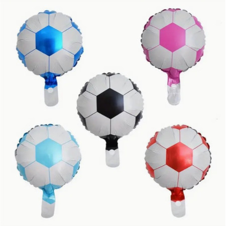 Balon din Folie Metalizata, Flippy, Mini Figurine, Model Minge de Fotbal, Tematica Aniversare, 30x24 cm, Ambalaj Individual, Pai Inclus, Umflare cu Aer sau Heliu, Alb-Negru