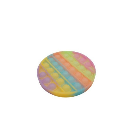 Jucarie antistres din silicon, Pop it Now and Flip It, Cerc, Fosforescent, Multicolor