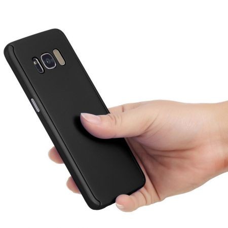 Husa de protectie pentru Samsung Galaxy S8 Full Cover 360 Negru + Folie de protectie