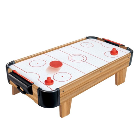 Masa Air Hockey Graffiti cu Picioare Scurte, Flippy, Lemn, 2 Pucuri, Tabela Scor, 2 Impingatoare, 76x38x21.5 cm, Maro