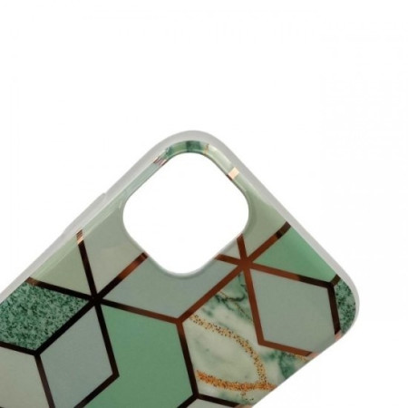 Husa protectie Flippy compatibila cu Samsung Galaxy A52 Soft IMD TPU Marble Geometric Verde