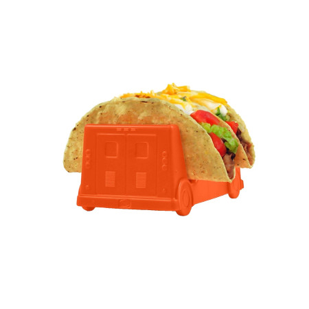 Suport pentru Taco, Flippy, Model Autobuz, 14 x 7.5 x 6.5 cm, din PP, Portocaliu