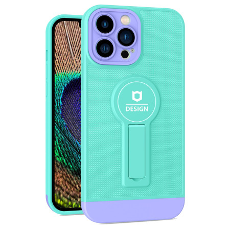 Husa Armor Design cu Stand pentru Samsung Galaxy A02s/ A03s, Blue/Mov, Suport Auto Magnetic, Wireless Charge, Protectie Antisoc, Flippy