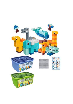 Set piese de constructii pentru copii, Flippy, Animal series, 134 piese, Multicolor