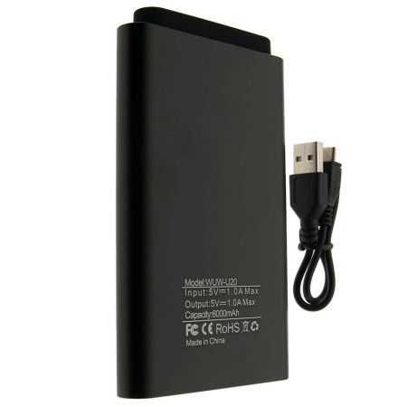 Acumulator extern WUW-JLW Power Bank 6000 mAh, Negru