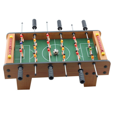 Masa de Fotbal cu Teren si 18 Jucatori Flippy, 6 Manere, cu Tablou pentru Scor, din Metal, Lemn si ABS, 69 x 36.5 x 23 cm, cu Picioare, pentru copii/adulti