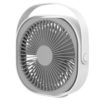 Mini ventilator pentru birou cu usb, Flippy, rotire 360 grade, 3 viteze, 4000 mA, 13.5 x 12,8, Gri