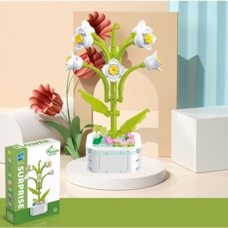 Set de Constructie Lacramioara in Ghiveci, Flippy, 4 Ani, Ornament Creativ, 17.1x6.2 cm, Alb