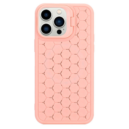 Husa de Protectie TPU, Flippy, pentru Apple iPhone 15, 3D Cube, cu Inel, Protectie Camera, Antisoc, Antizgariere, Antialunecare, Acoperire Completa, Roz