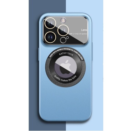 Husa protectie MagSafe Kathy Tech, Flippy, pentru Apple iPhone 14 Pro Max, Dublu Cerc, Albastru Deschis