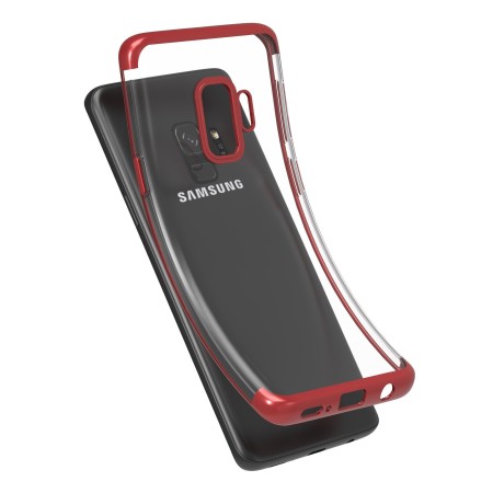 Husa Samsung Galaxy S9 Transparent cu Margini Rosii