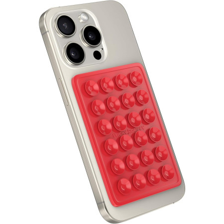 Suport Adeziv Universal, Flippy, pentru Telefon/Tableta, cu 24 Ventuze, potrivit pentru Tik-Tok/Selfie/Vizionare Video, din Silicon, 8 x 5.5 x 1 cm, Rosu