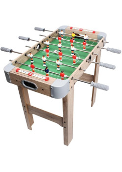 Masa de Fotbal cu Teren si 18 Jucatori Flippy, 6 Manere, cu Tablou pentru Scor, din Metal, Lemn si ABS, 70 x 36 x 64 cm, cu Picioare, pentru copii/adulti, Gri