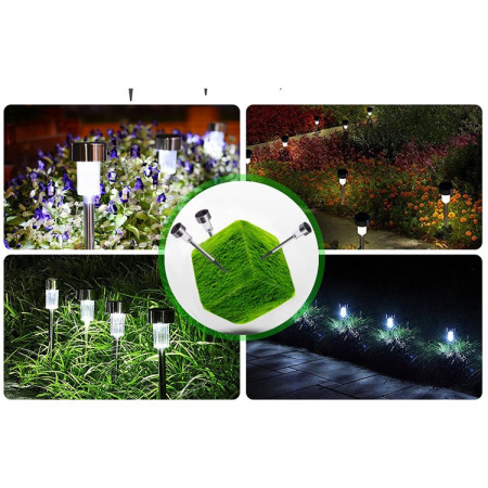 Lampa solara LED de exterior pentru gradina Flippy, dispersor normal, 0.06W, Inox, 29 cm