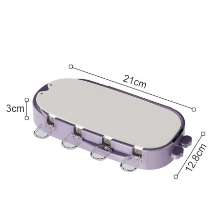 Forma pentru inghetata Flippy, 4 compartimente, forme cu animalute, materialsilicon si ABS, 21 x 12.8 x 3cm, mov