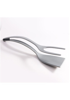 Spatula Multifunctionala tip Cleste, Flippy, Silicon, pentru Alimente, Carne, Paine, Gri