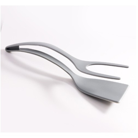 Spatula Multifunctionala tip Cleste, Flippy, Silicon, pentru Alimente, Carne, Paine, Gri