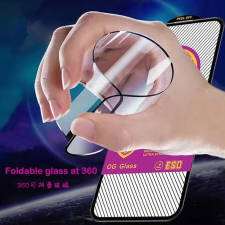 Folie Sticla Securizata, Flippy, compatibila cu Apple iPhone 15, Sticla ESD, Super HD Glass, Anti-static, Margini Negre, 360 OG, Transparent