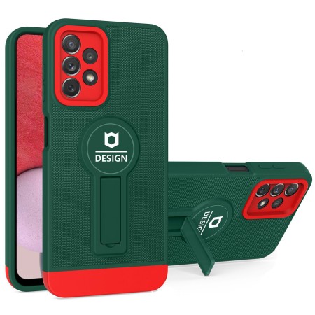 Husa Armor Design cu Stand pentru iPhone 11 Pro Max, Verde/Rosu, Suport Auto Magnetic, Wireless Charge, Protectie Antisoc, Flippy