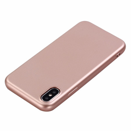 Husa Apple iPhone X Full Silicone 360 Roz Auriu + Folie de protectie