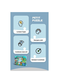 Puzzle pentru copii, jungla cu animale, 48 de piese