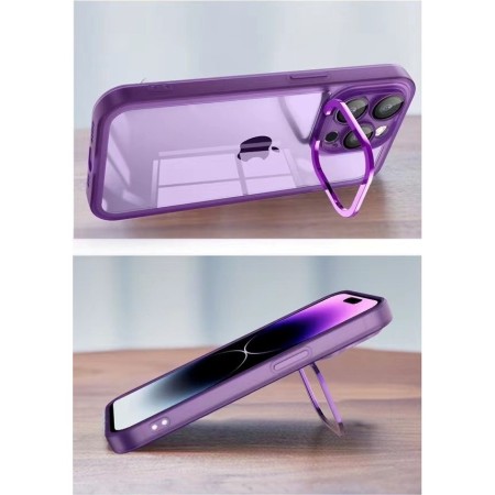 Husa protectie Flippy pentru Apple iPhone 13 Electroplated cu  suport pentru camera, 1.5 mm grosime, protectie camera, Mov