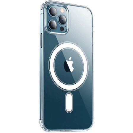 Husa protectie Flippy pentru iPhone 11 Mag Safe, 2 in 1 incarcare si magnet, Silicone, Transparenta