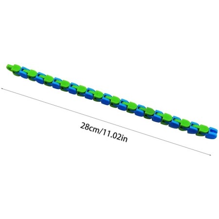 Jucărie Senzorială Antistres Flippy - Puzzle de Îmbinat Tip Șarpe, 24 Piese, +3 Ani, Verde/Albastru