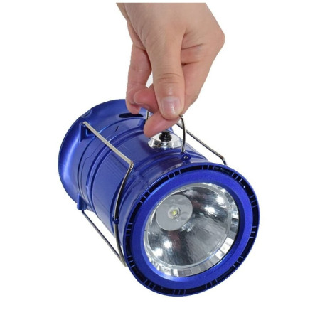 Lanternă pliabilă de camping Magic cool cu ​​lampă disc și USB Flippy, Lanterna, Felinar, Acumulator 1200 mAh, reincarcabila, 6 LED + 1 W + 3C culori, Albastru