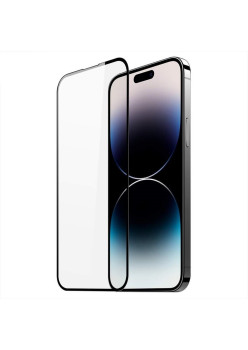 Folie de Protectie, Flippy, pentru iPhone 15 Pro, Tempered Glass 5D, Full Cover, Margini Negre, Transparent