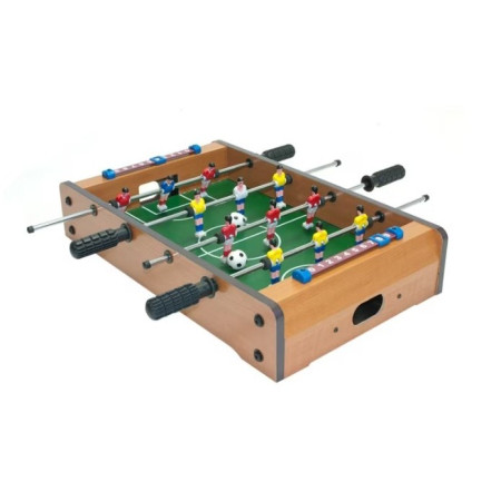 Mini Masa de Fotbal cu Teren si 12 Jucatori Flippy, 4 Manere, cu Tablou pentru Scor, din Metal, Lemn si ABS, 34.5 x 23 x 7 cm, pentru copii/adulti