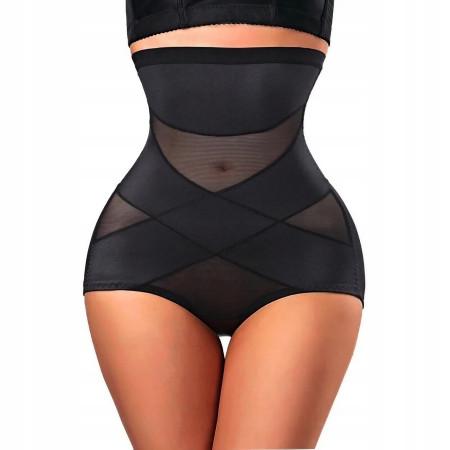 Lenjerie Modelatoare pentru Abdomen, Flippy, cu Talie Inalta si Corset, Negru, Push-Up, Marimea M