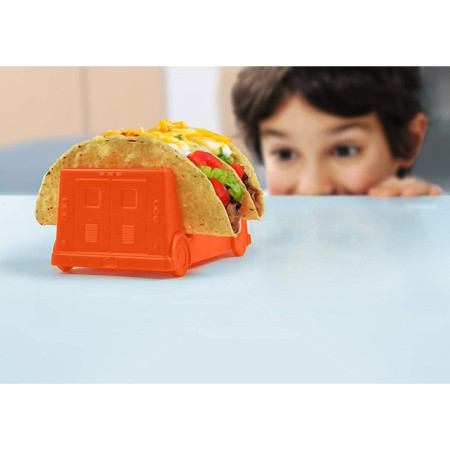 Suport pentru Taco, Flippy, Model Autobuz, 14 x 7.5 x 6.5 cm, din PP, Portocaliu