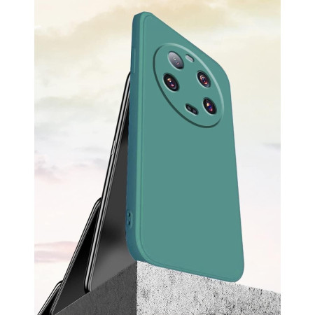 Husa de Protectie, Flippy, pentru Xiaomi 14 Ultra, Liquid Silicone, cu Microfibra pe Interior, Protectie Antisoc, Compatibil Incarcare Wireless, Verde