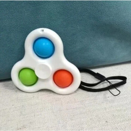 Jucarie senzoriala spinner Flippy- Fidget Toy, Simple Dimple, 7 cm, Alb/Multicolor