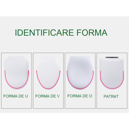 Capac de Toaleta cu Reductie 3 in 1, Flippy, pentru Copii +3 Ani si Adulti, Coborare Lenta si Silentioasa, Instalare Usoara, din PP5 , in Forma de V, Alb/Roz