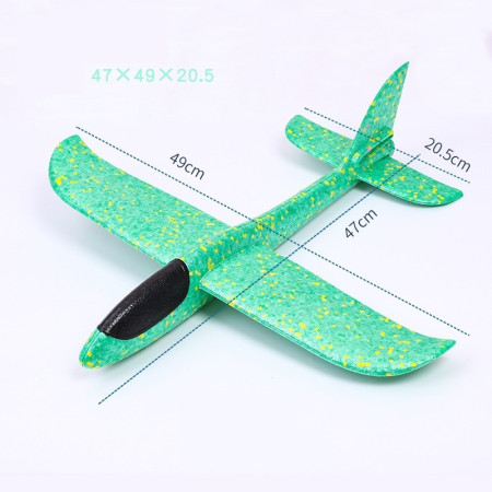 Avion planor din polistiren in punga , lungime 47 cm , Verde , Flippy