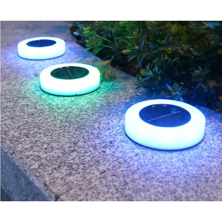 Lampa solara LED, sub forma de cerc, pentru gazon sau gradina, Rezistenta la apa, Flippy, Multicolor